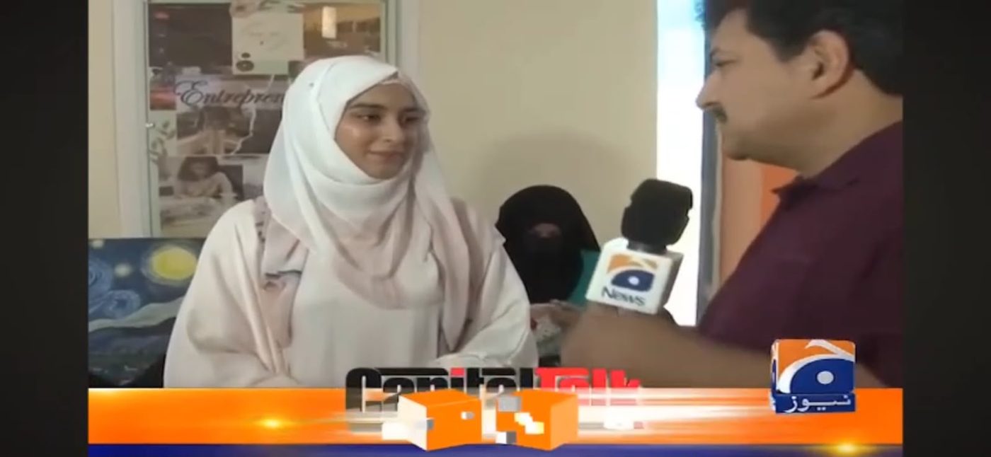 Laiba Gulfraz interviewed on Geo News Capital Talk by Hamid Mir