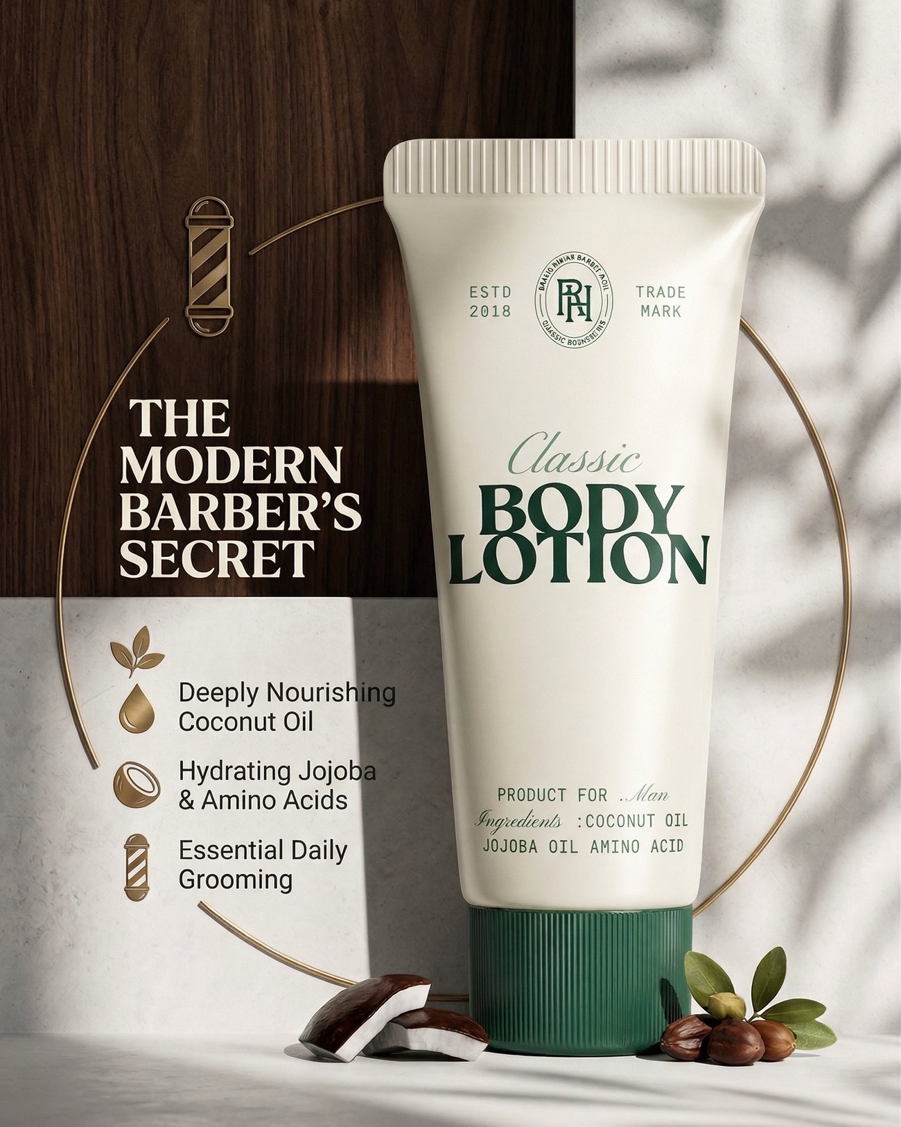 Barber's body lotion campaign