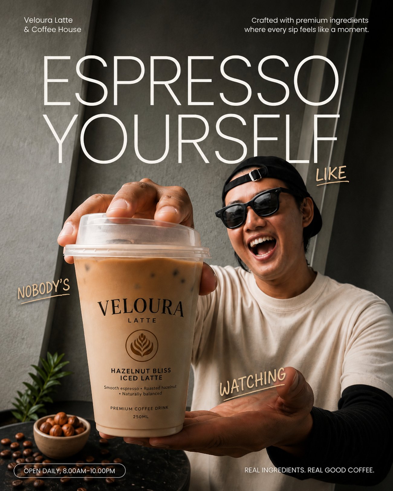 Veloura Latte coffee campaign