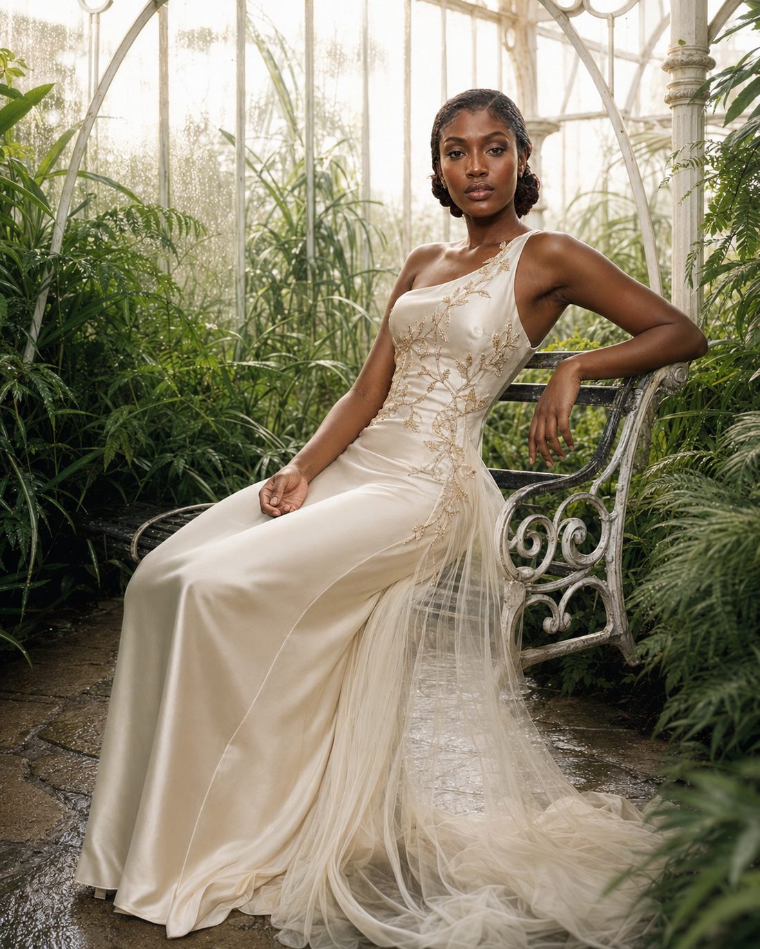 Gilded Bloom editorial, seated portrait
