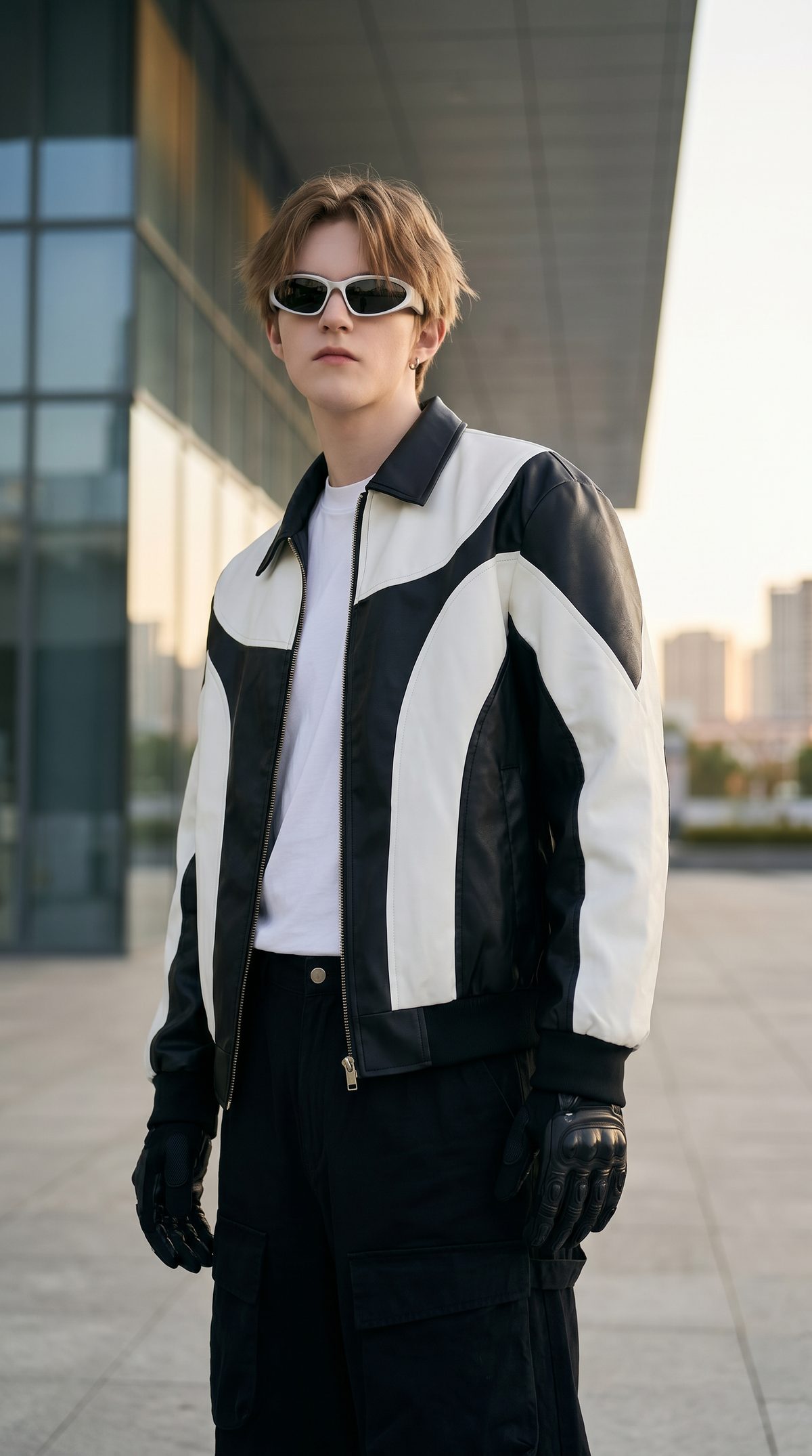 AI fashion editorial, front stance